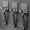 Stainless Steel Razor Holder Wall Organizer with Hooks Rack