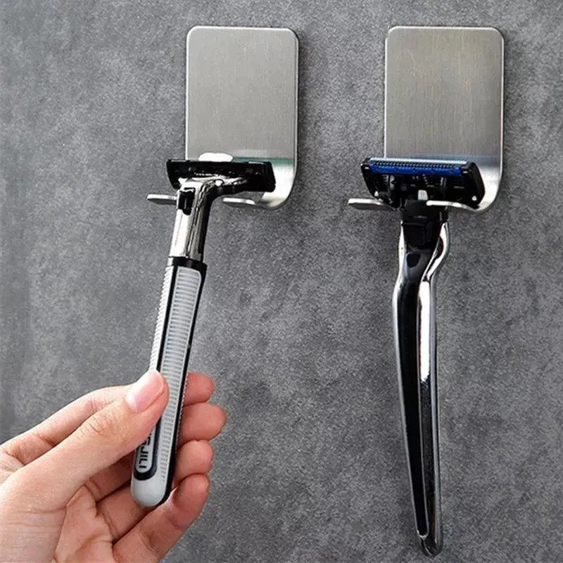 Stainless Steel Razor Holder Wall Organizer With Hooks