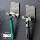 Stainless Steel Razor Holder Wall Organizer with Hooks Rack