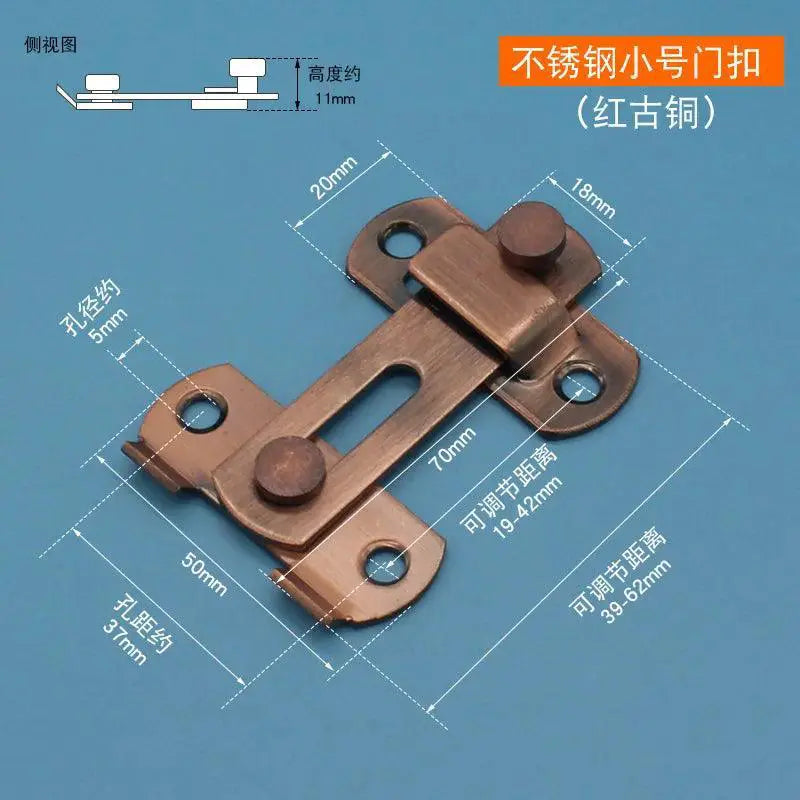 Stainless Steel Red Bronze Pet Cage Door Latch Durable Lock