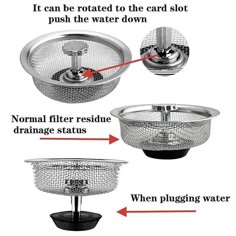 Stainless Steel Sink Filter Mesh Strainer Hair Catcher Plug