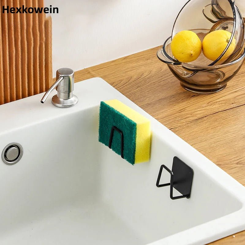 Stainless Steel Sink Sponge Holder Self Adhesive Drain Rack Kitchen Organization