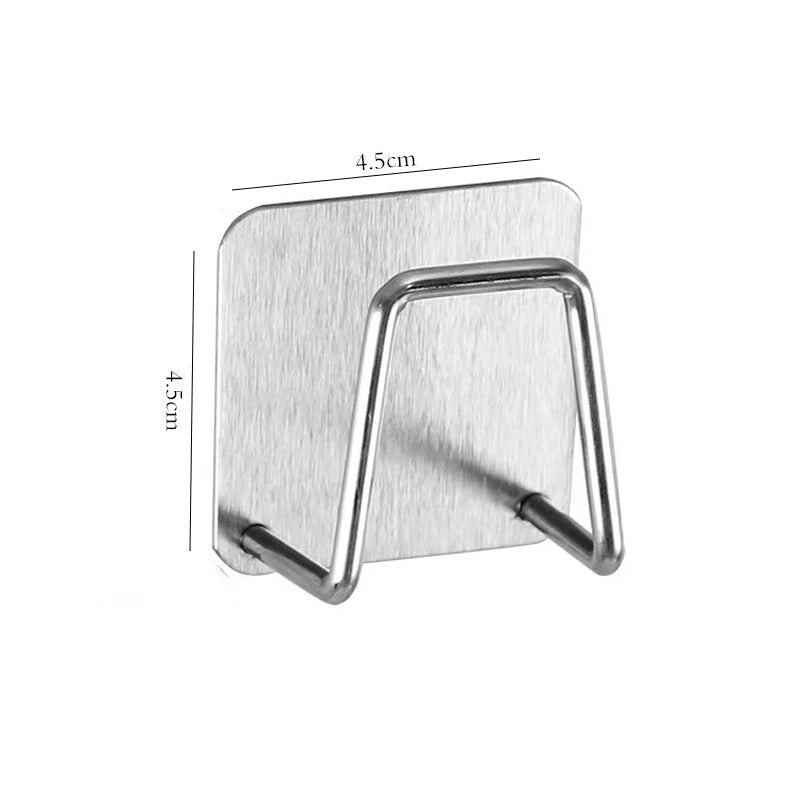 Stainless Steel Sink Sponge Rack Wall Mount Dish Sponge Holder Kitchen Accessory