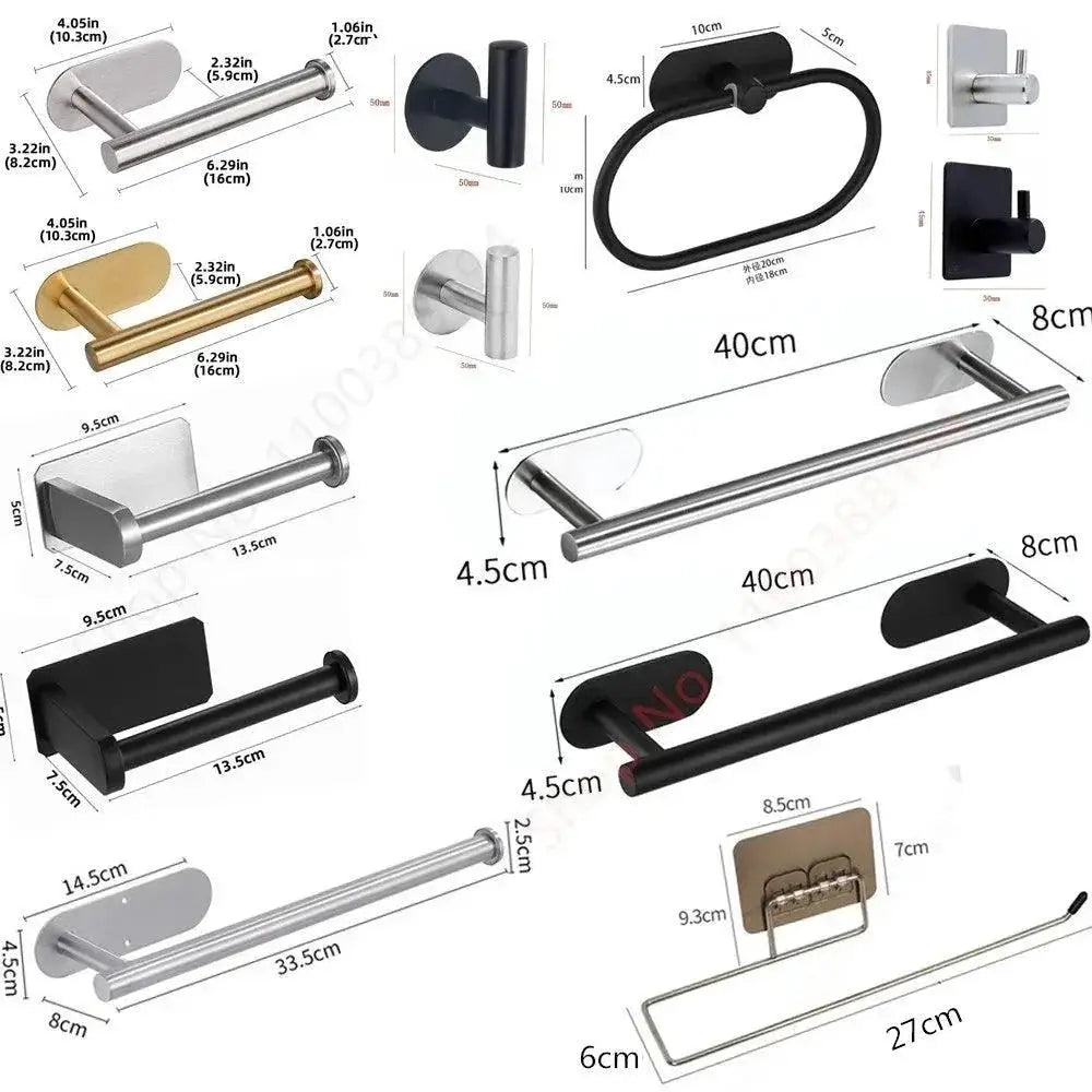 Stainless Steel Wall Mount Towel Holder Rustproof Organizer