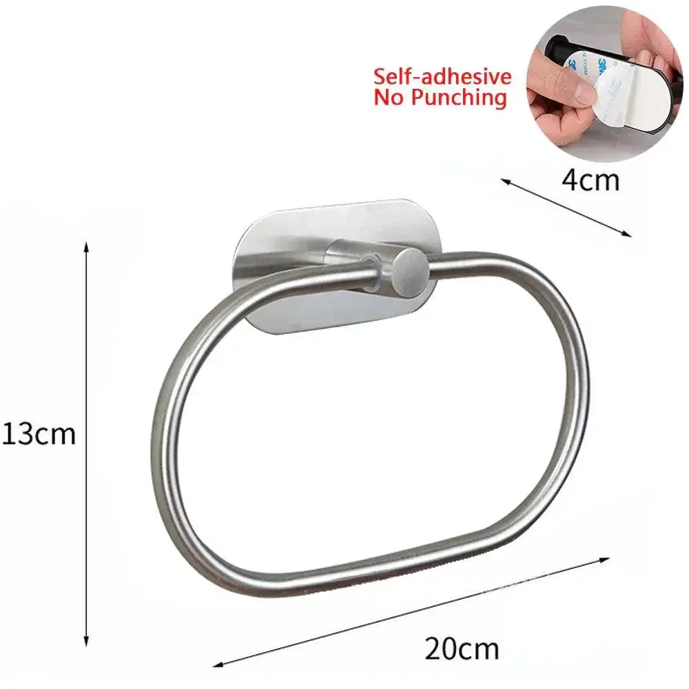 Stainless Steel Wall Mount Towel Holder Rustproof Organizer