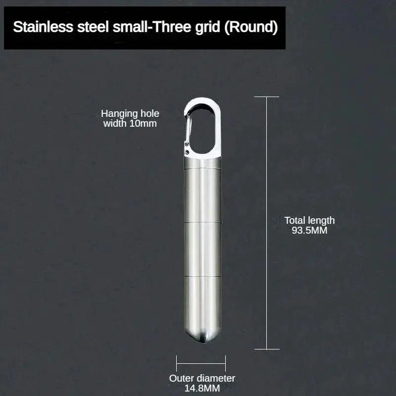 Stainless Steel Waterproof Pill Box For Outdoor Adventures — product view 15