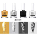 Stamping Nail Art Polish Set: Creative DIY Kit Gold Silver