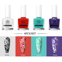 Stamping Nail Art Polish Set: Creative DIY Kit Gold Silver