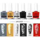 Stamping Nail Art Polish Set: Creative DIY Kit Gold Silver