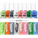 Stamping Nail Art Polish Set: Creative DIY Kit Gold Silver