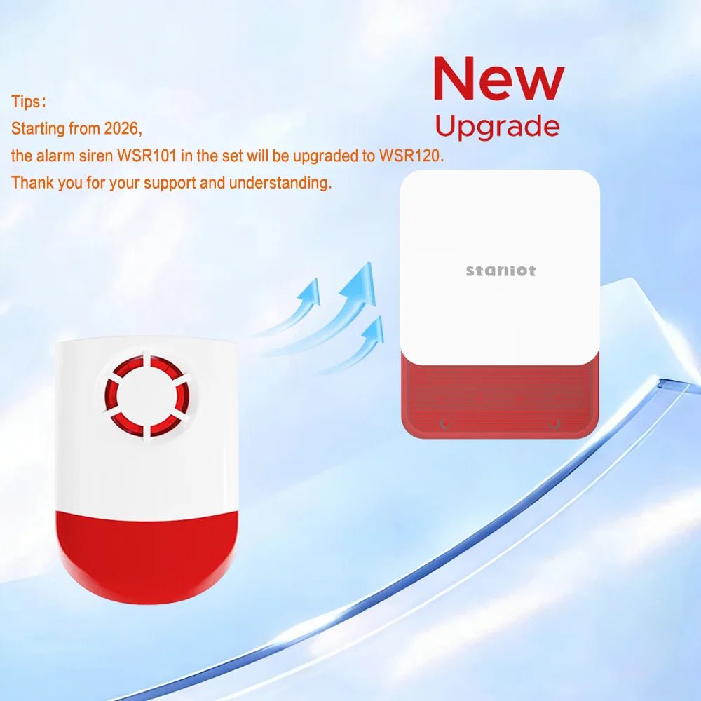 Staniot 7 Inch Wireless Home Alarm System - 4G WiFi Tuya Smart Security Kit Plus