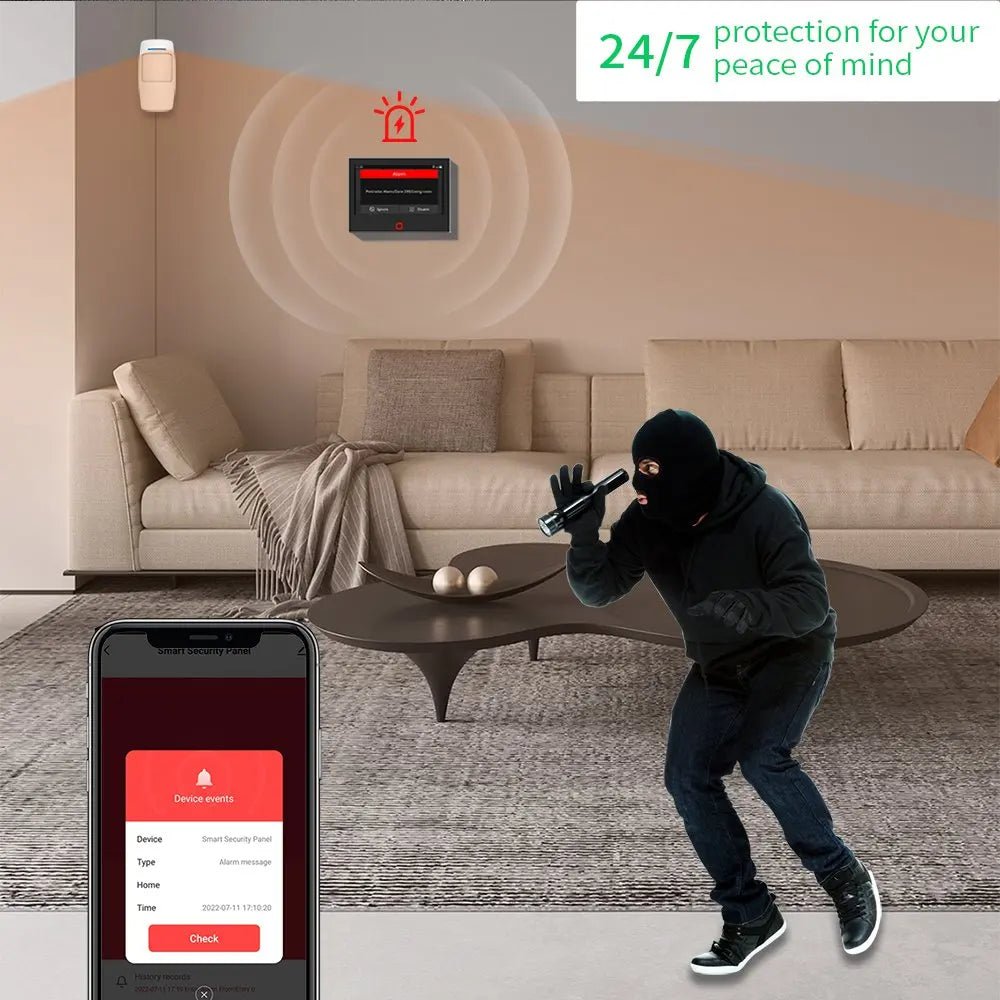 Staniot 7 Inch Wireless Home Alarm System - 4G WiFi Tuya Smart Security Kit Plus