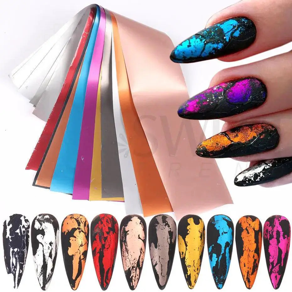 Starry Metal Gold Silver Nail Foils Elevate Your Manicure