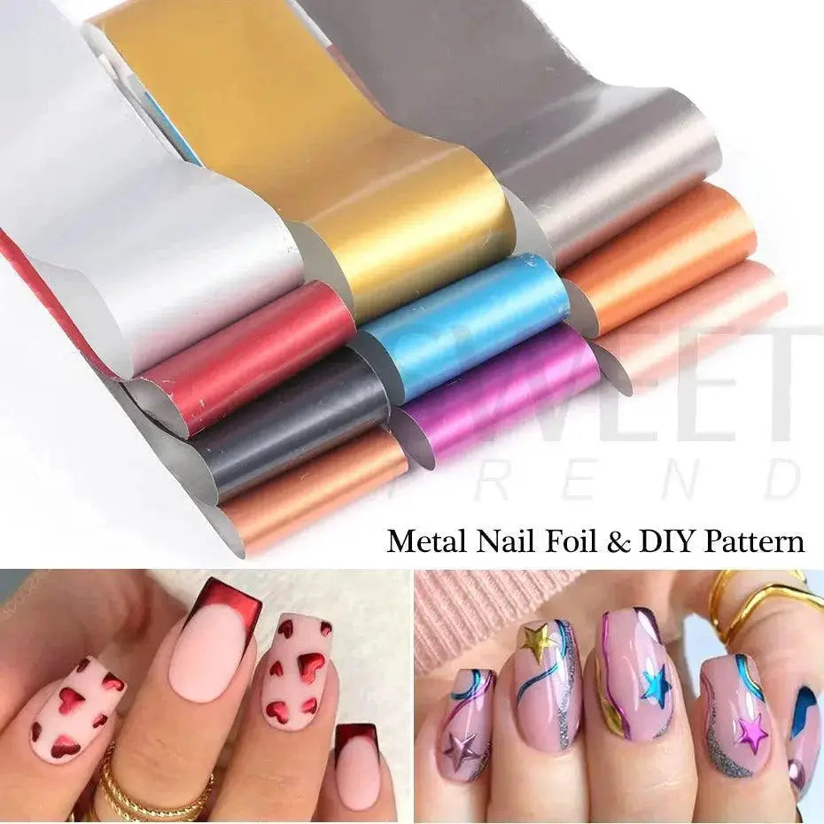 Starry Metal Gold Silver Nail Foils Elevate Your Manicure