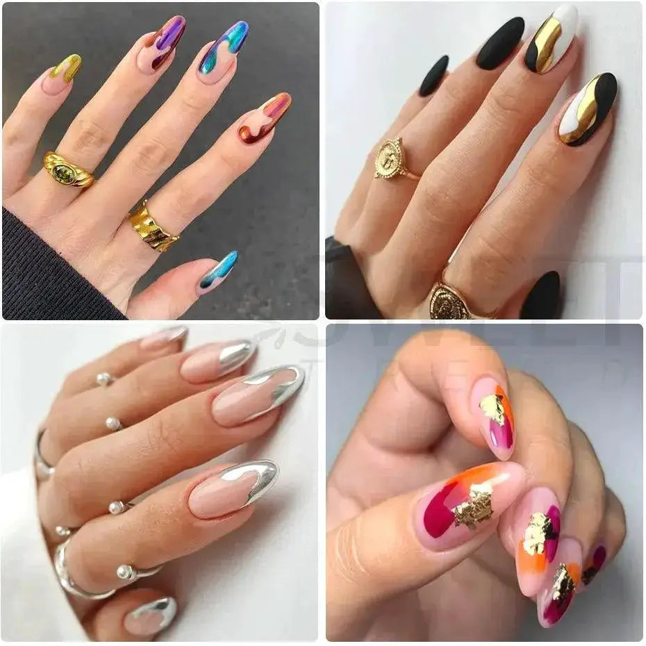 Starry Metal Gold Silver Nail Foils Elevate Your Manicure