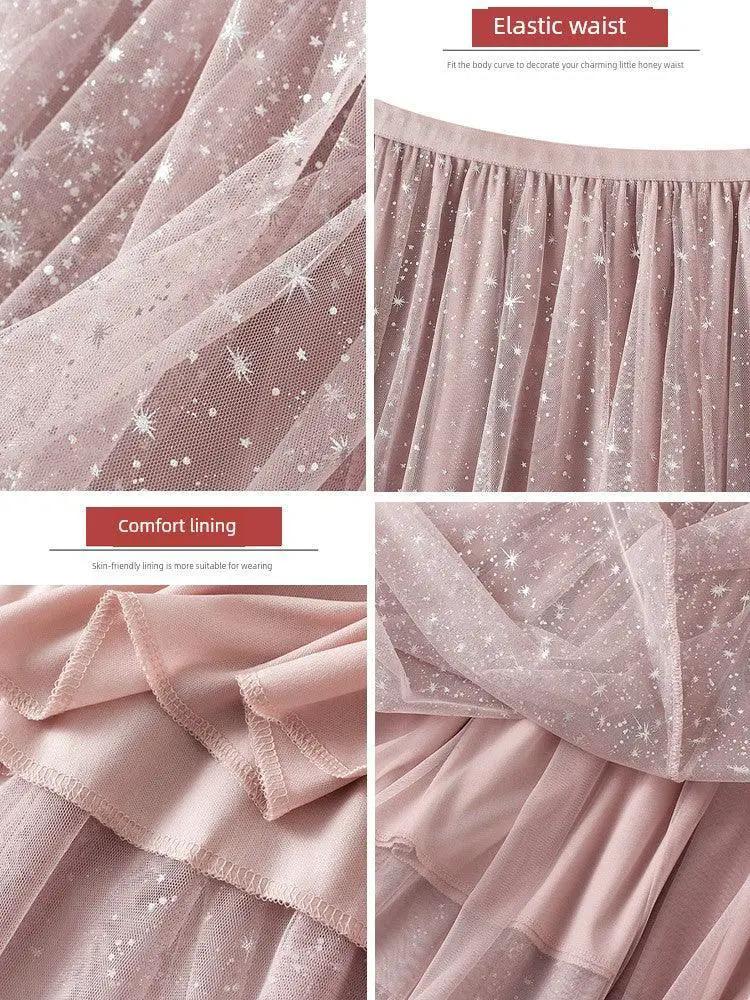 Starry Sky Sequined A Line Dress Glamorous Winter Fashion