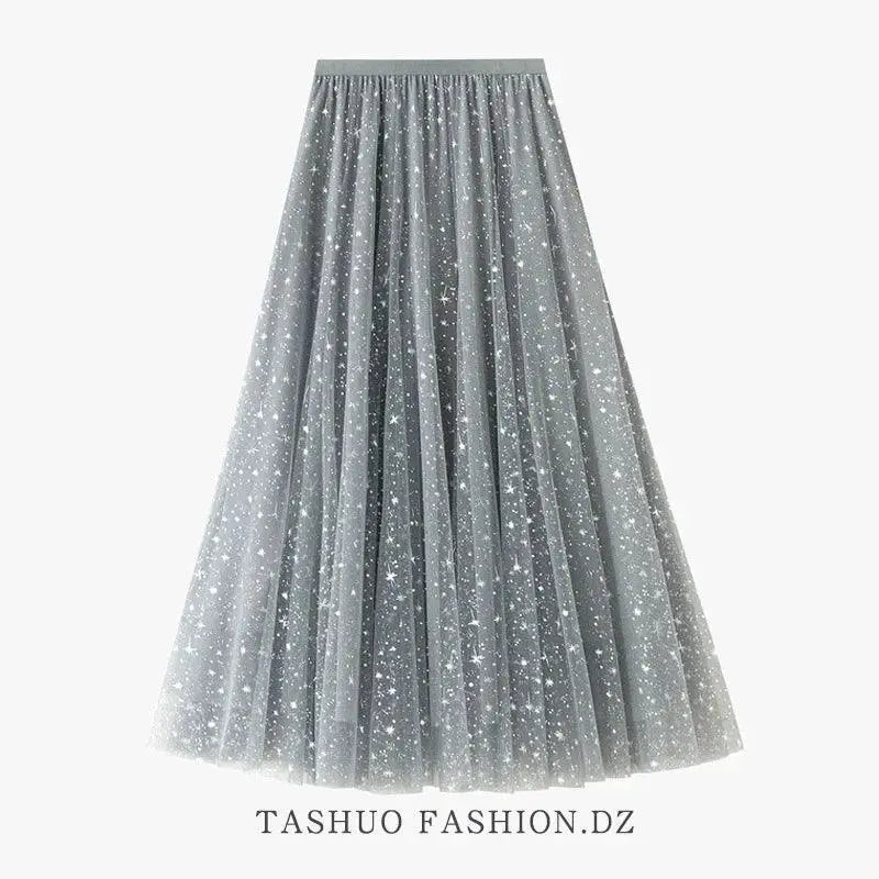 Starry Sky Sequined A Line Dress Glamorous Winter Fashion
