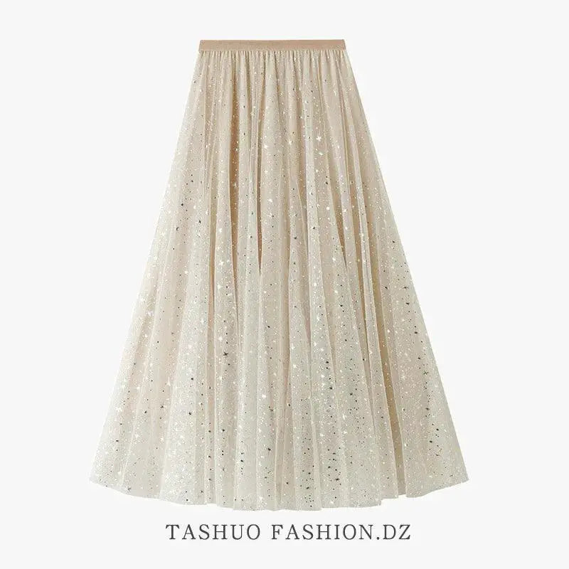 Starry Sky Sequined A Line Dress Glamorous Winter Fashion