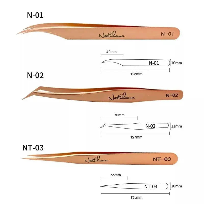 Static Resistant Eyelash Extension Tweezers Set Precision