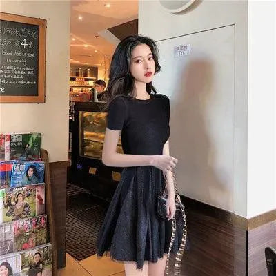 Stay Stylish Fleece - Lined Shiny Mesh Dress for Fashionistas