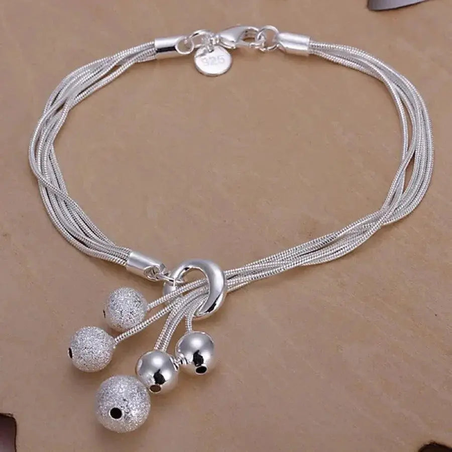 Sterling Silver Chain Bracelet Unisex Wedding Jewelry