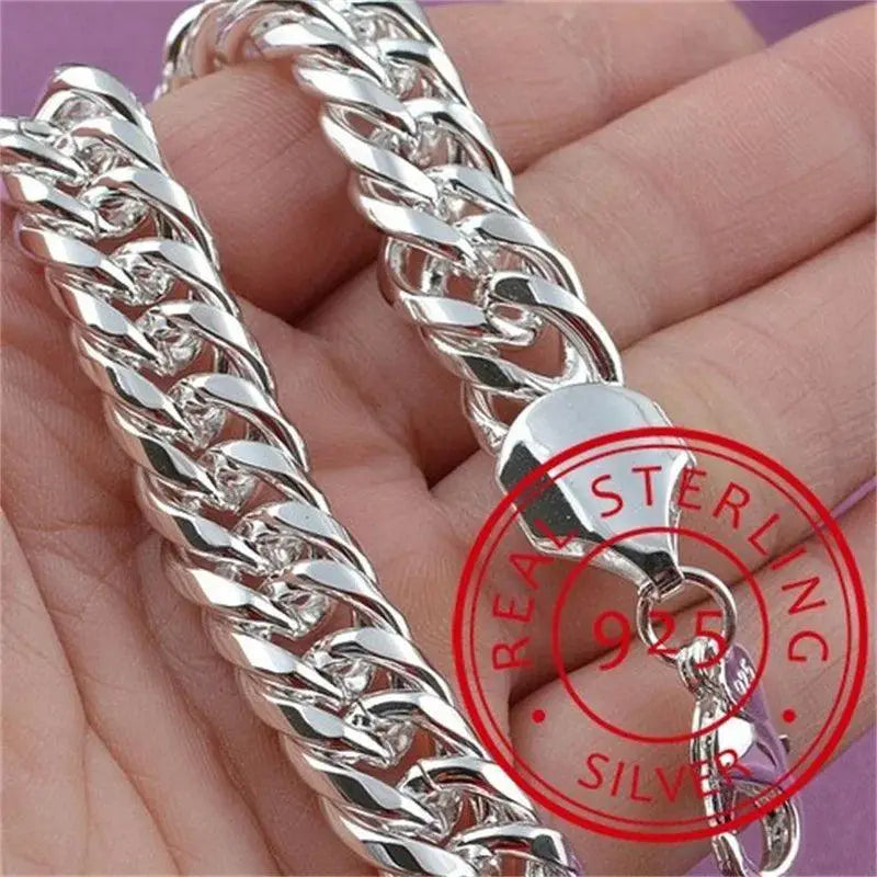 Sterling Silver Chain Bracelet Unisex Wedding Jewelry