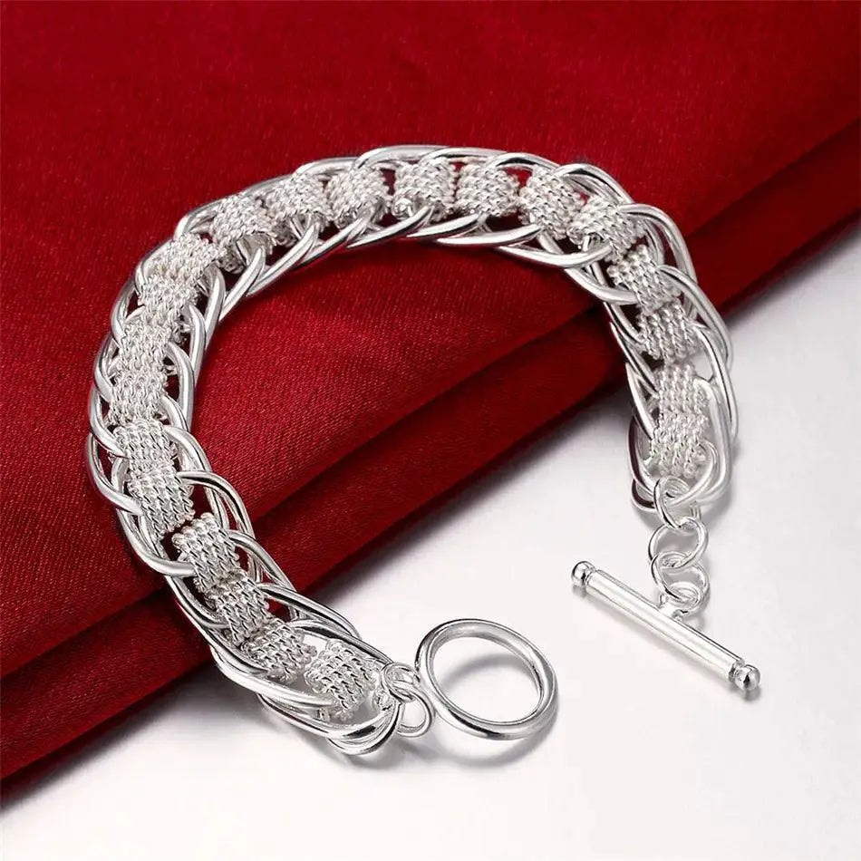 Sterling Silver Chain Bracelet Unisex Wedding Jewelry