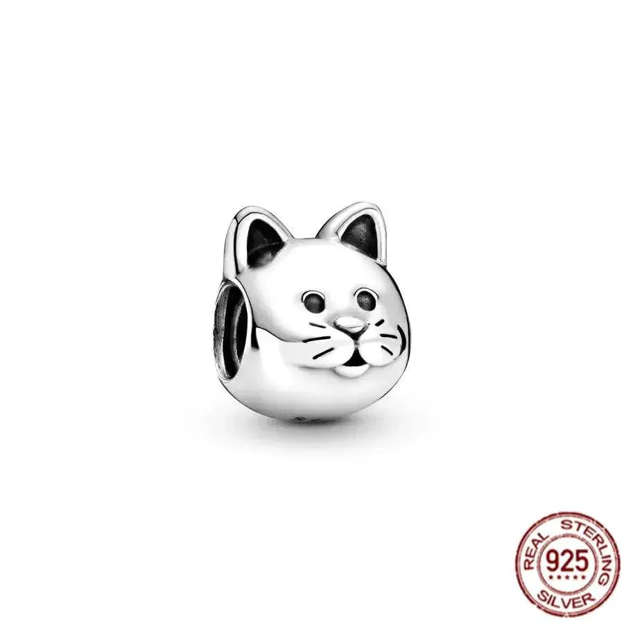 Sterling Silver Pet Cat Dangle Charm For Pandora Bracelet