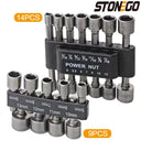 STONEGO Professional Hex Socket Nut Driver Bit Set 9PCS Tools