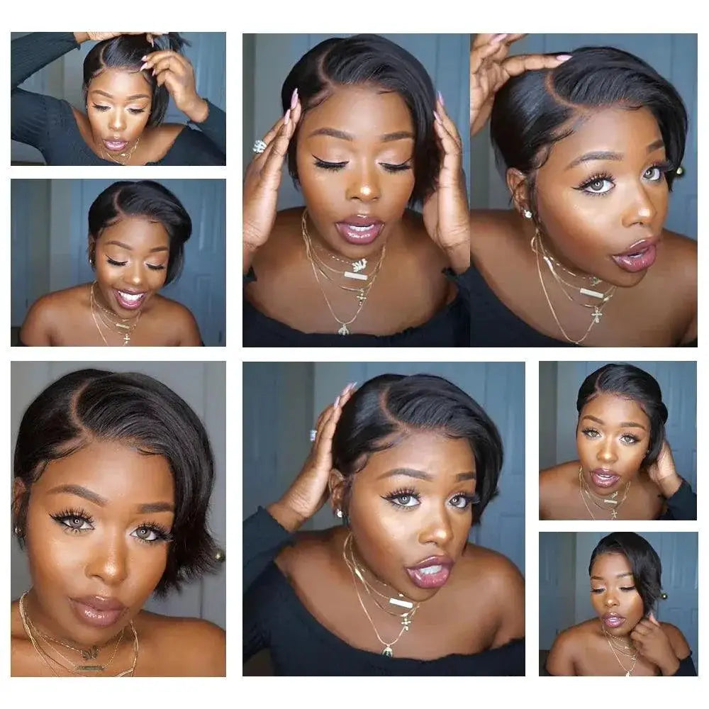 Straight Pixie Cut Wig Premium Brazilian Human Hair Chic