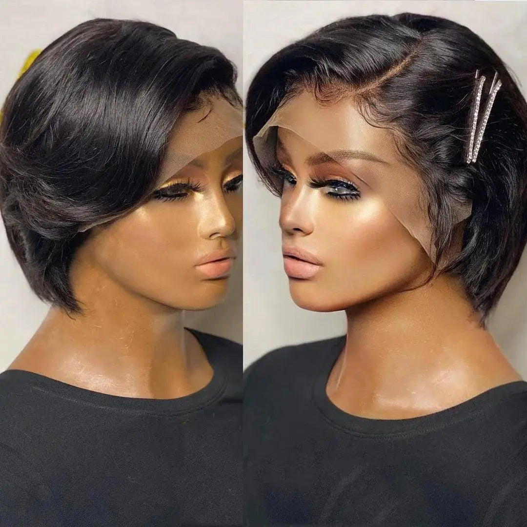Straight Pixie Cut Wig Premium Brazilian Human Hair Chic