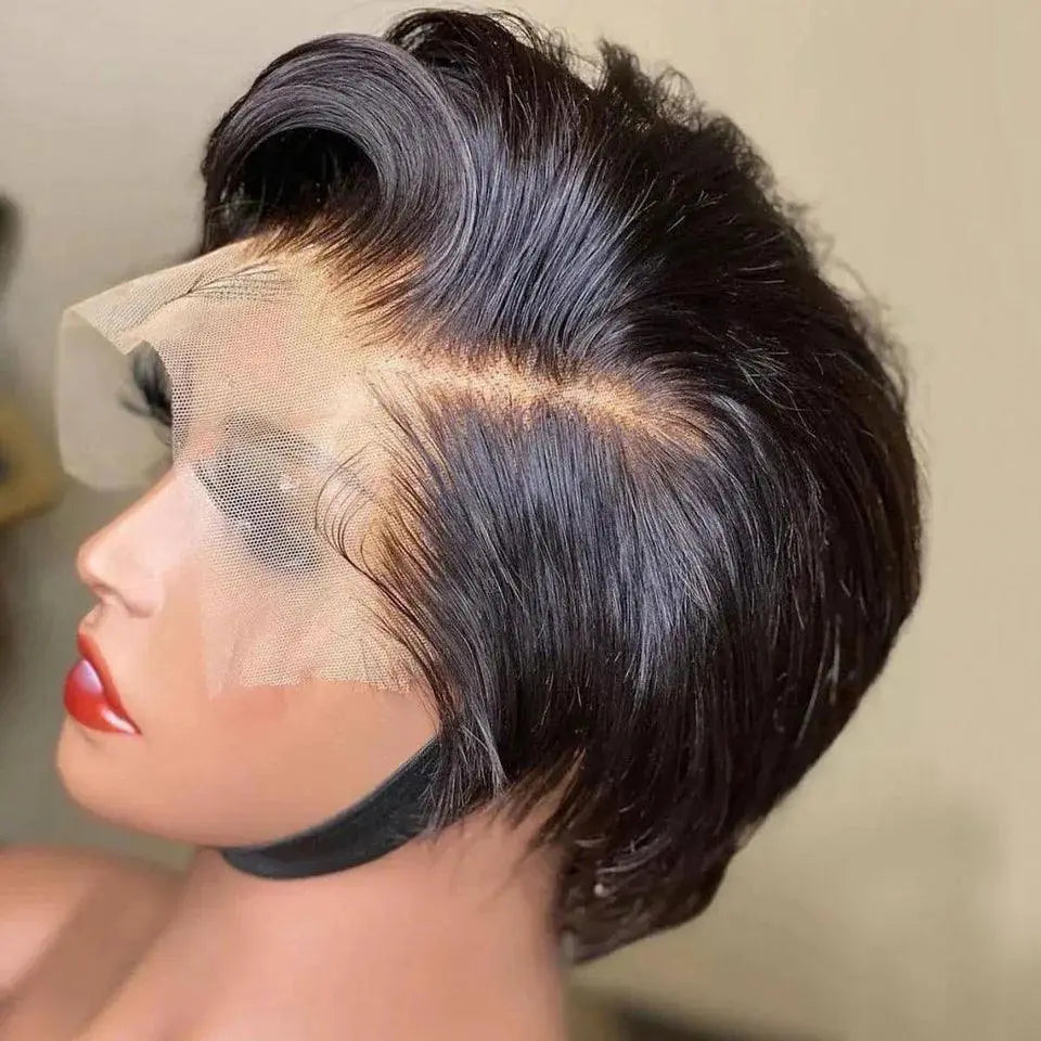 Straight Pixie Cut Wig Premium Brazilian Human Hair Chic
