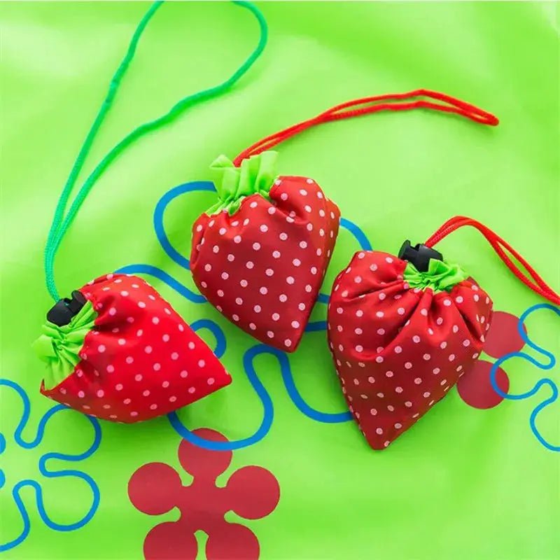 Strawberry Eco Friendly Foldable Lightweight Shopping Bag Reusable Tote