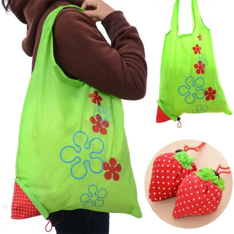 Strawberry Eco Friendly Foldable Lightweight Shopping Bag Reusable Tote