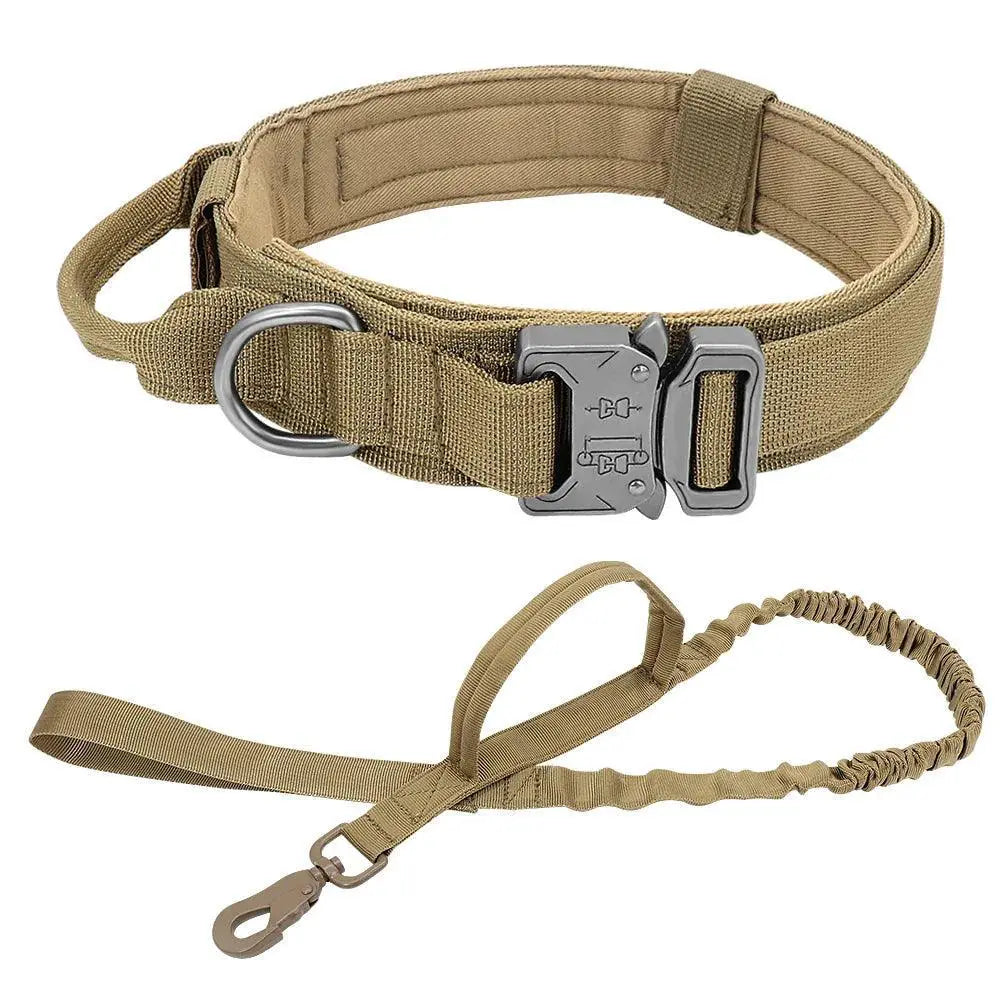 Strong Dog Tactical Nylon Collar And Bungee Leash Set