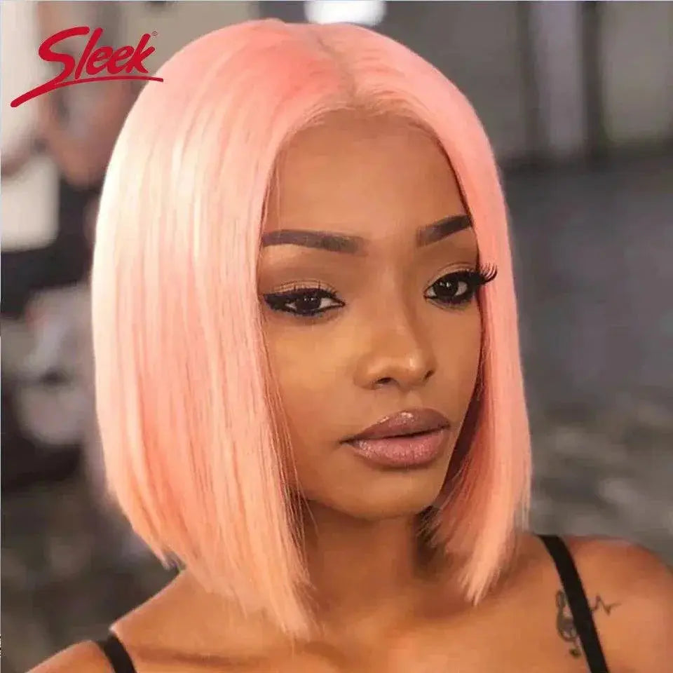 Stunning Pink Blonde Lace Front Bob Wig Premium Human Hair