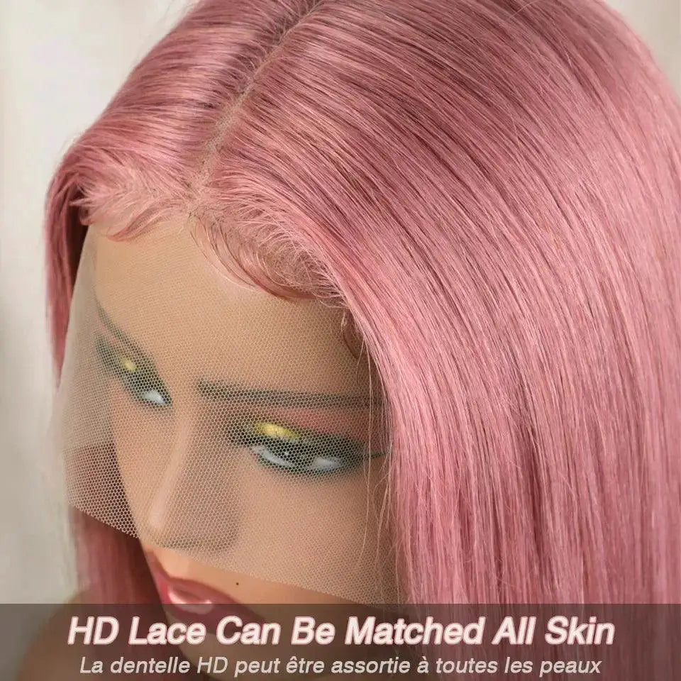 Stunning Pink Blonde Lace Front Bob Wig Premium Human Hair