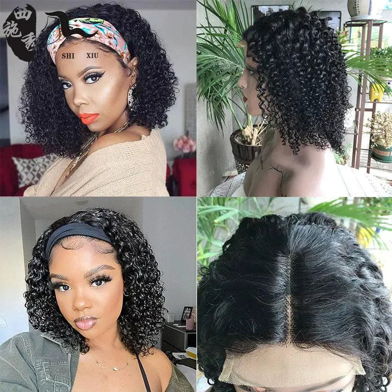 Stylish 10 Inch Bob Deep Wave Lace Wig Premium Human Hair