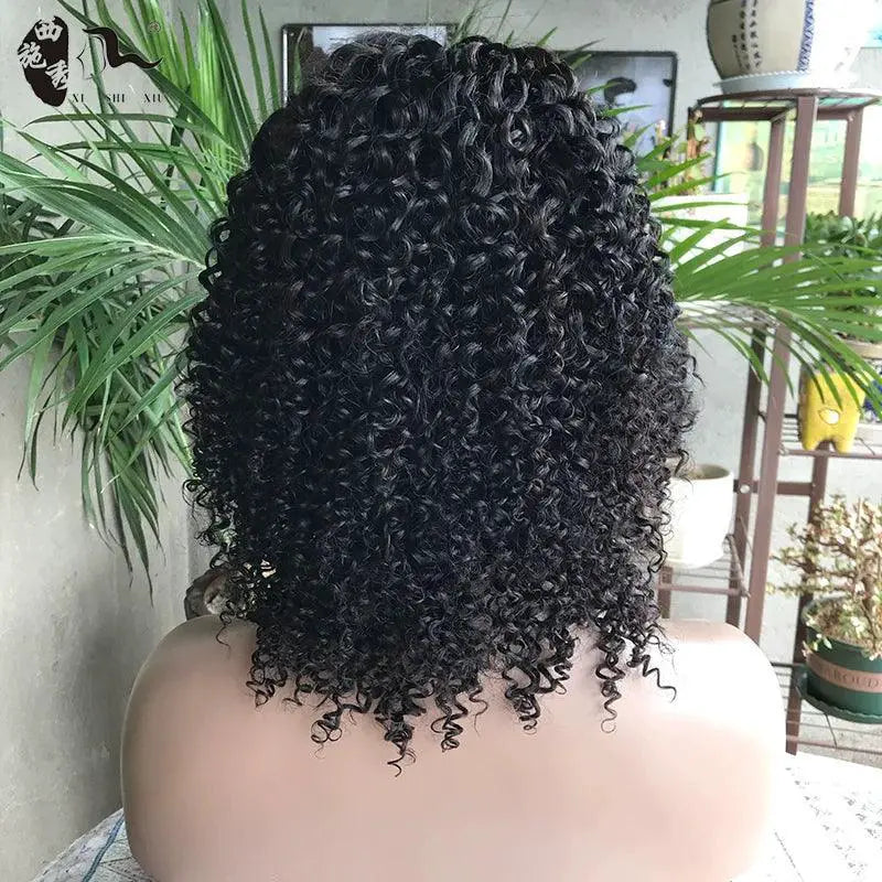 Stylish 10 Inch Bob Deep Wave Lace Wig Premium Human Hair