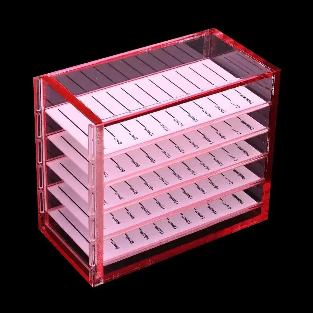 Stylish 5 Tier Acrylic Eyelashes Organizer Red Blue White
