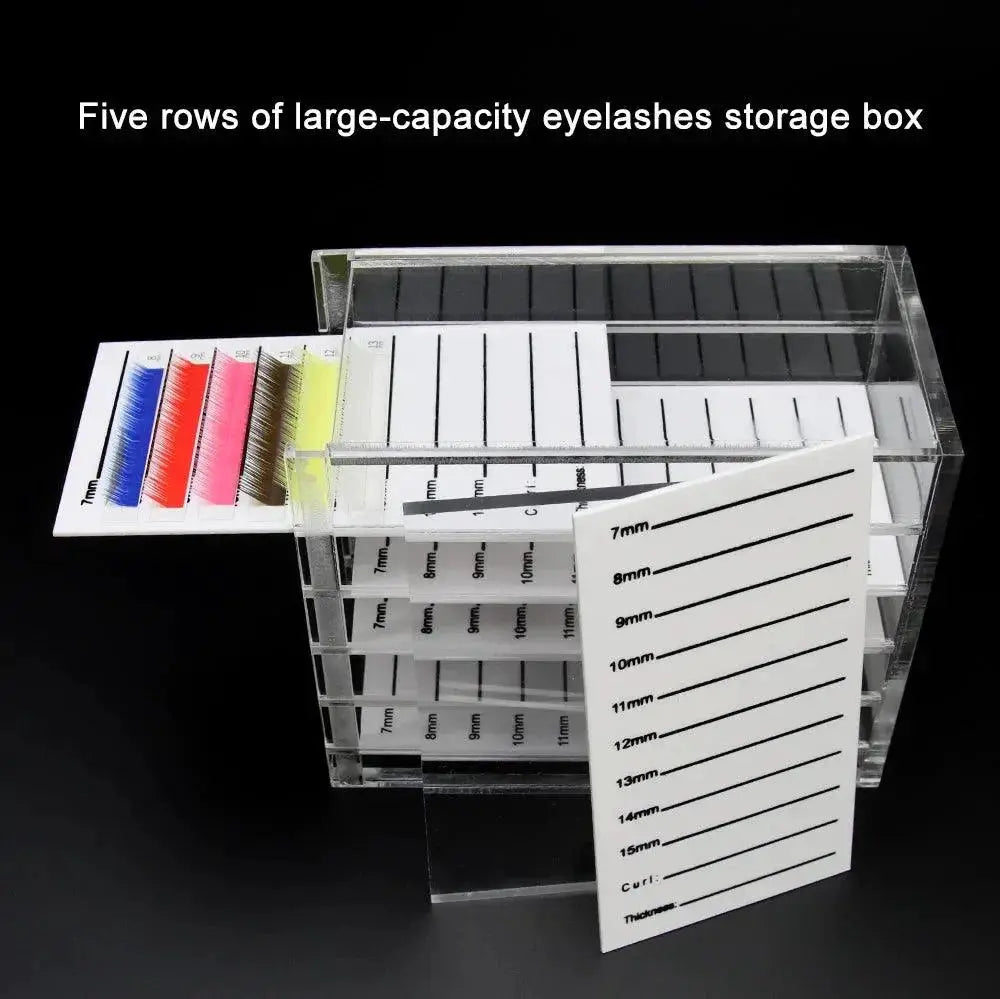 Stylish 5 Tier Acrylic Eyelashes Organizer Red Blue White