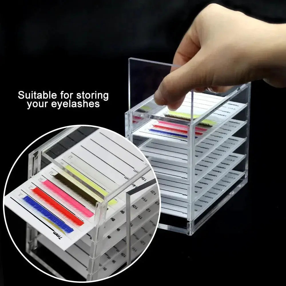 Stylish 5 Tier Acrylic Eyelashes Organizer Red Blue White