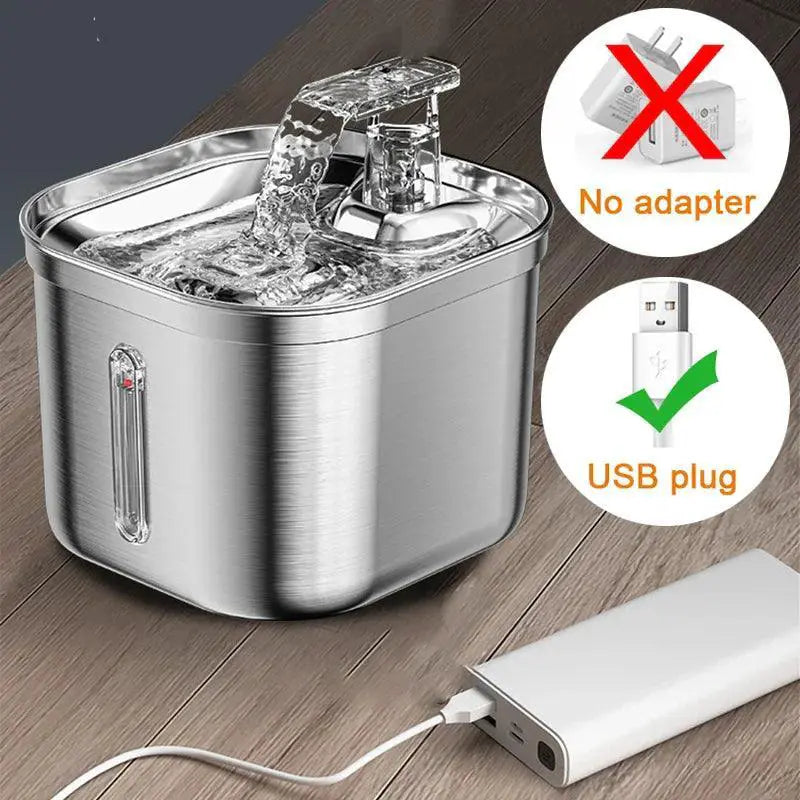 Stainless Steel Automatic Cat Water Fountain Dispenser