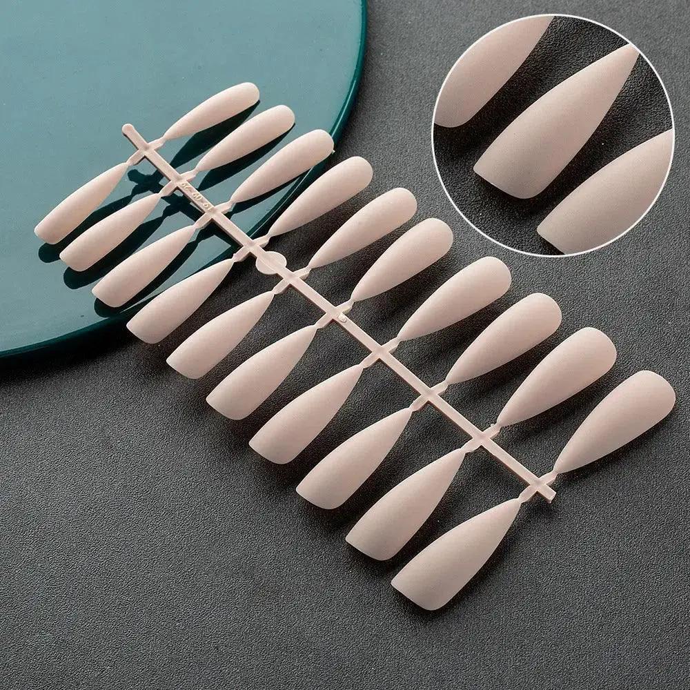 Matte Black False Nails Set for Chic Acrylic Tips Collection