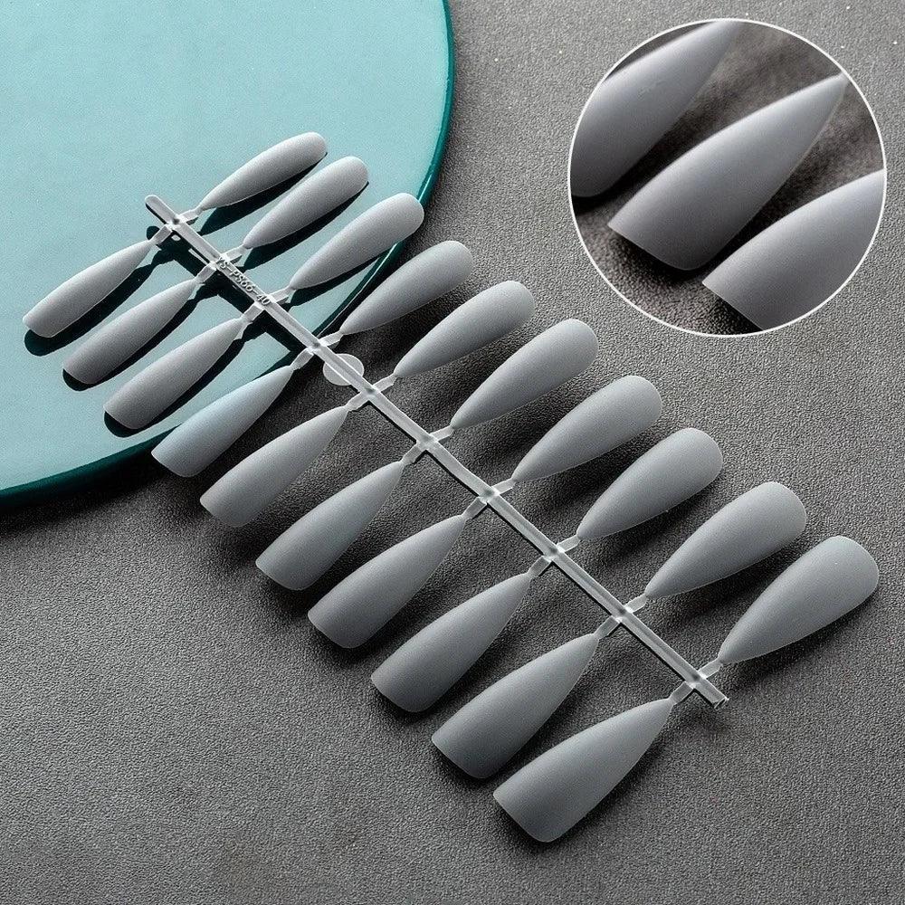 Matte Black False Nails Set for Chic Acrylic Tips Collection
