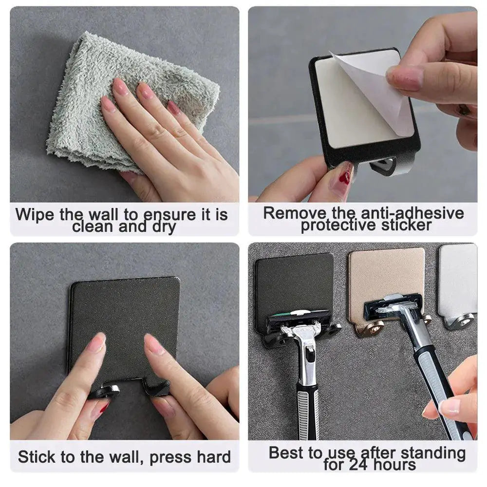 Stylish Shaving Razor Holder Bathroom Wall Organizer Shelf
