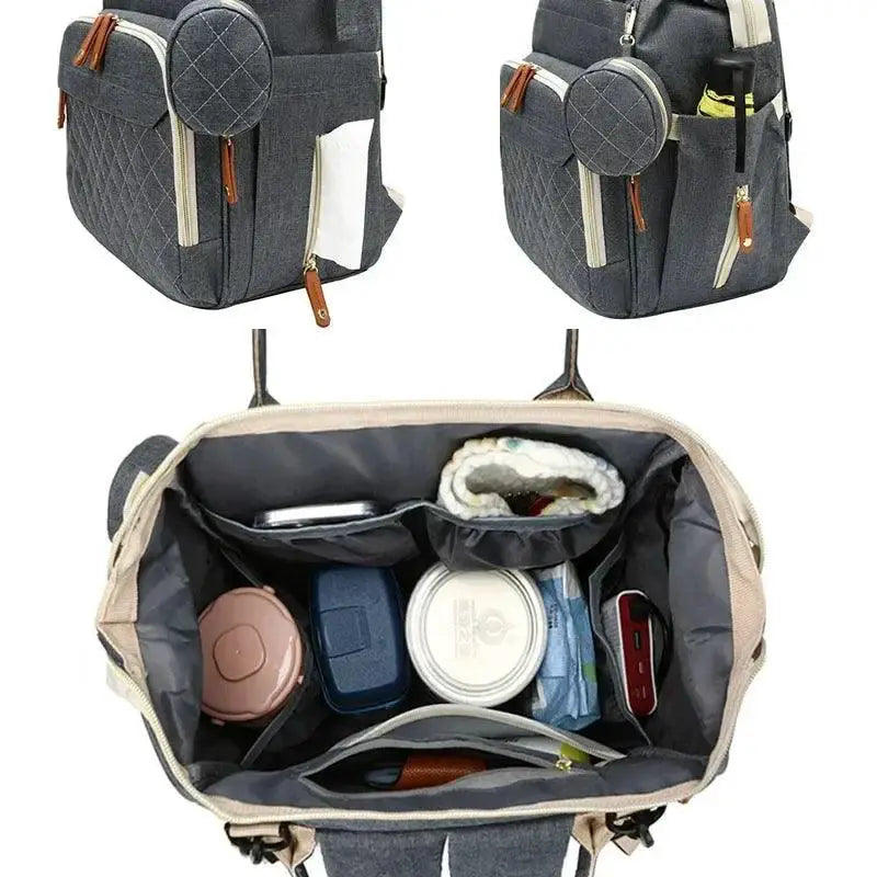 Stylish USB Diaper Bag Backpack With Large Capacity