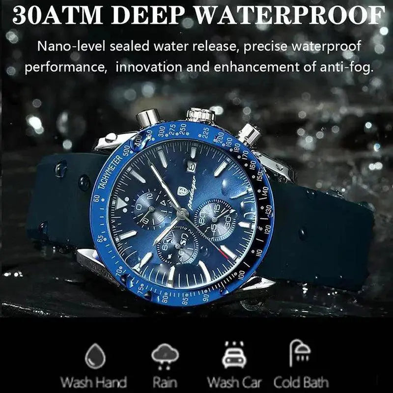 Stylish Waterproof Quartz Chronograph Watch for Sports Wear