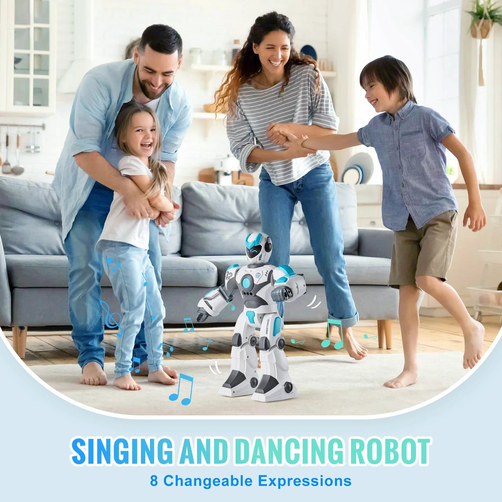 SucceBuy RC Police Robot Toy For Kids 6 To 12 Educational Sings Stories Dances