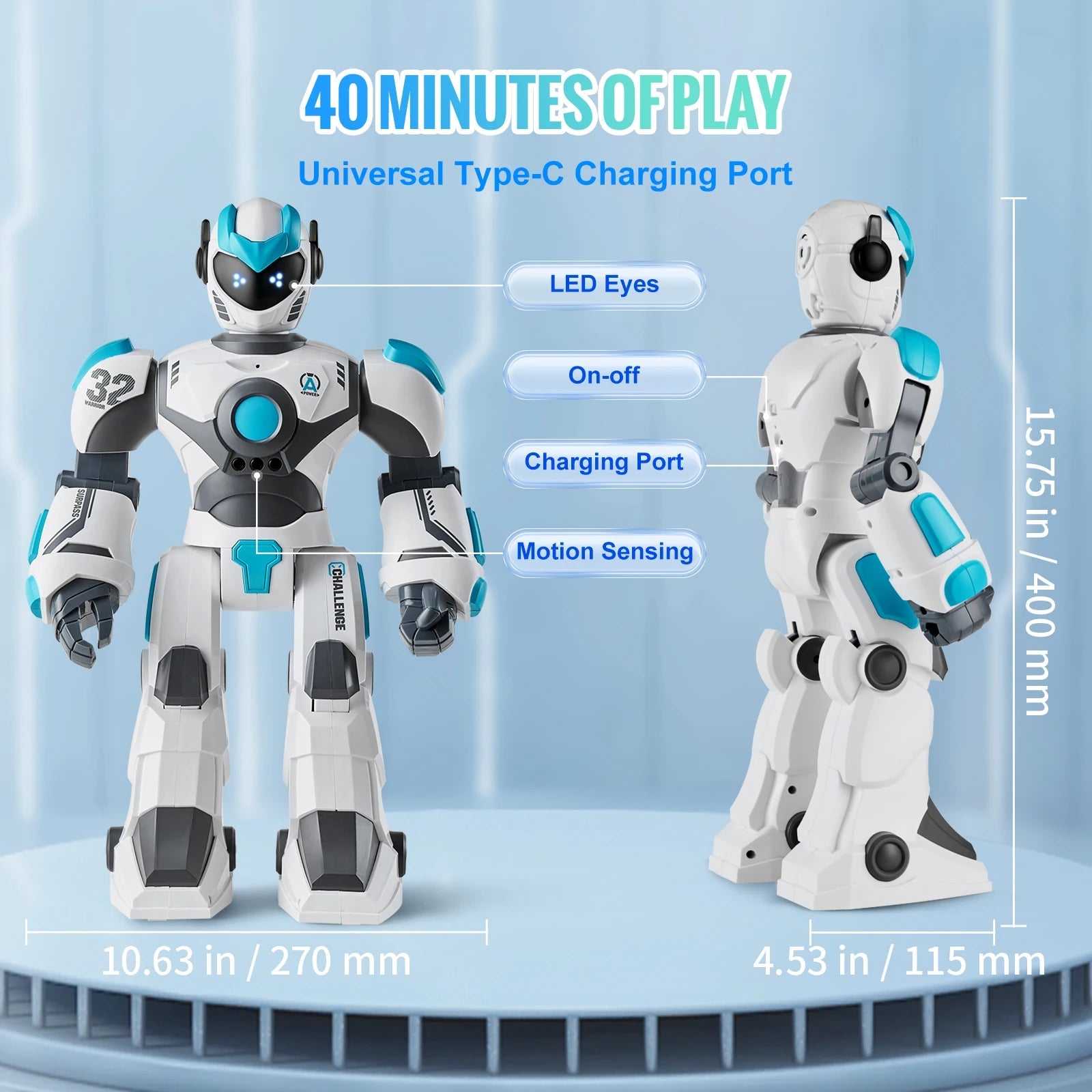 SucceBuy RC Police Robot Toy For Kids 6 To 12 Educational Sings Stories Dances